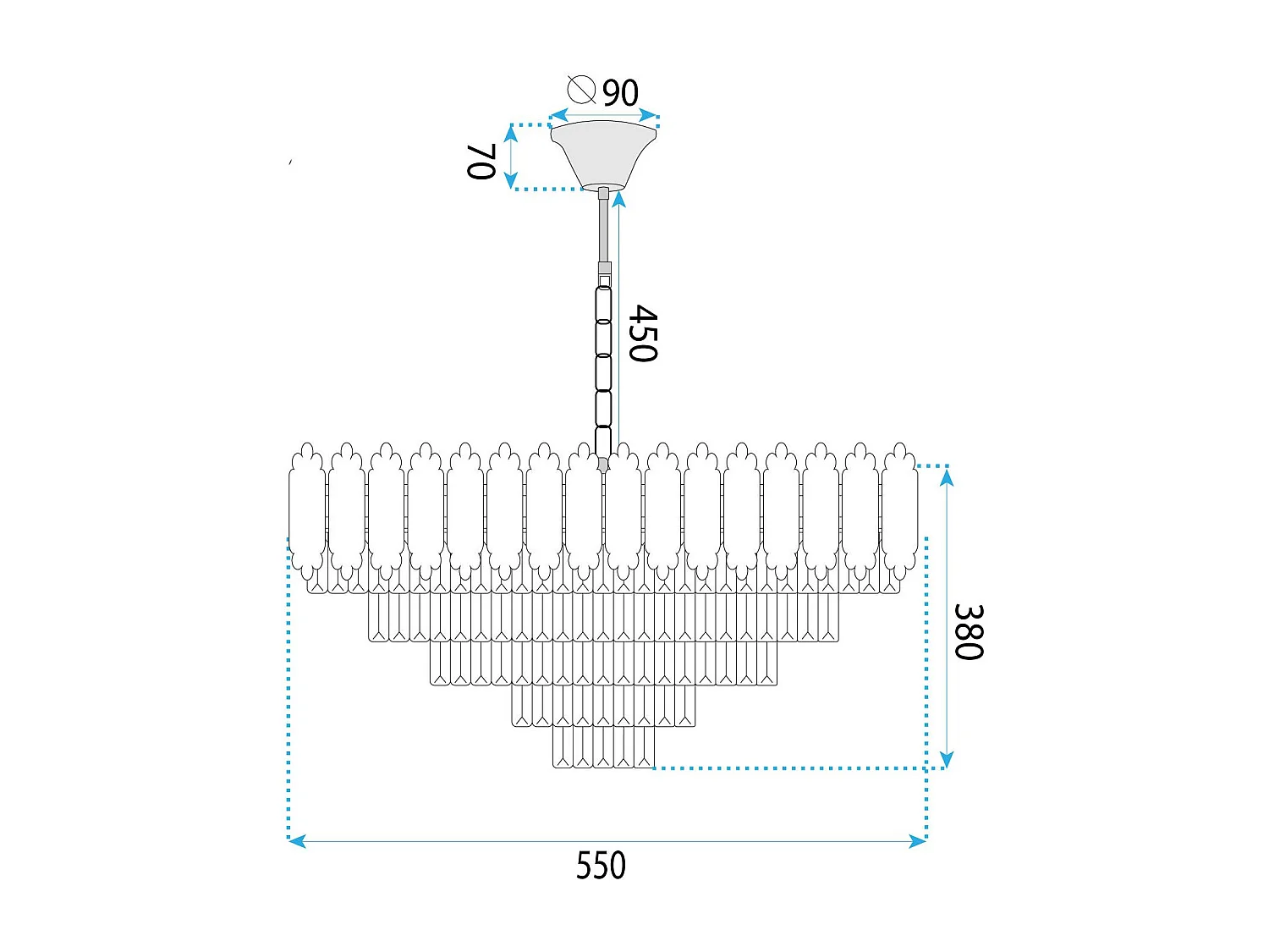 Lampe Suspendue Toolight G049-Cp 60Cm Gold