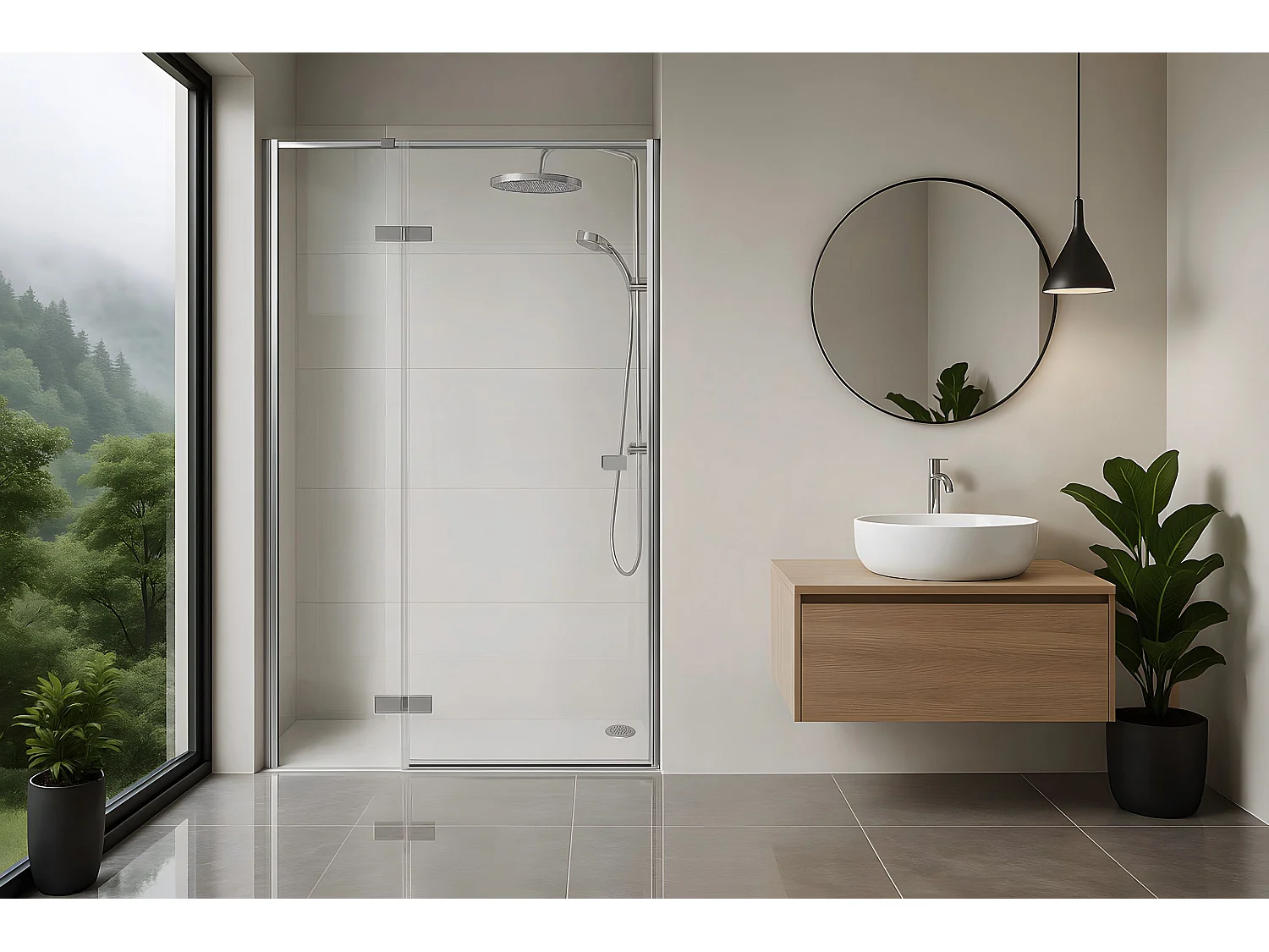 Porte De Douche Rea Atlas Chrome 120 Left