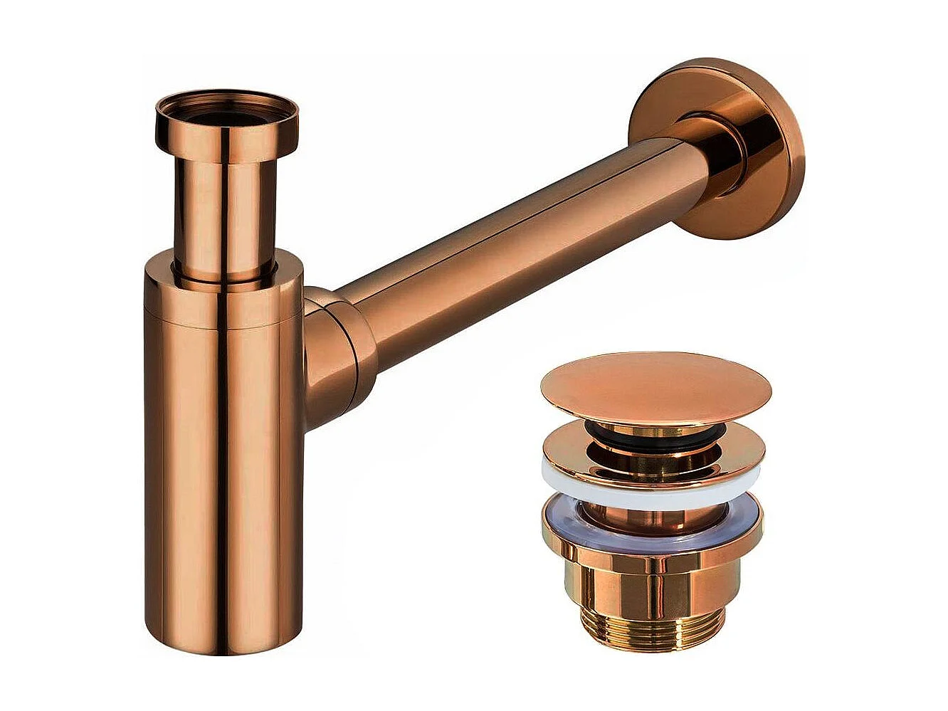 Siphon De Lavabo Universel Clic-Clac Rea Klik-Klak Copper