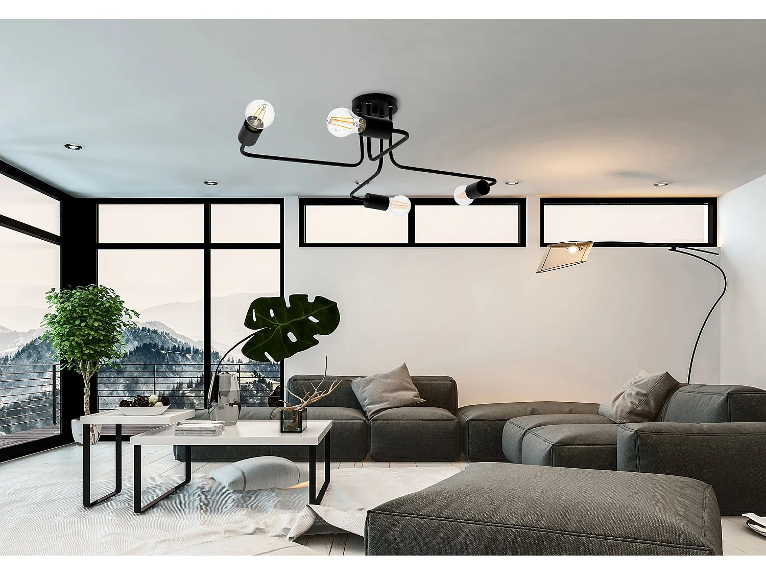 Deckenleuchte Toolight App013-4Cw Agaro Black