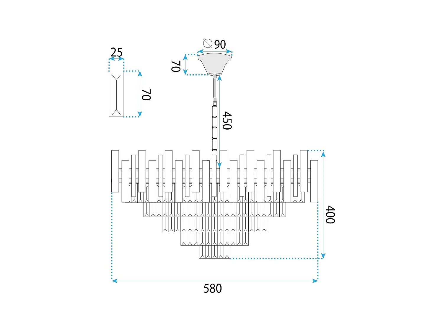 Lampe Suspendue Toolight G052-Cp Gold 60Cm
