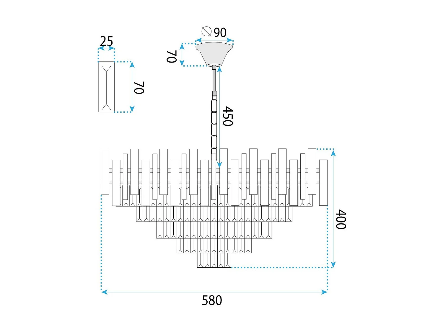 Lampe Suspendue Toolight G052-Cp Gold 60Cm