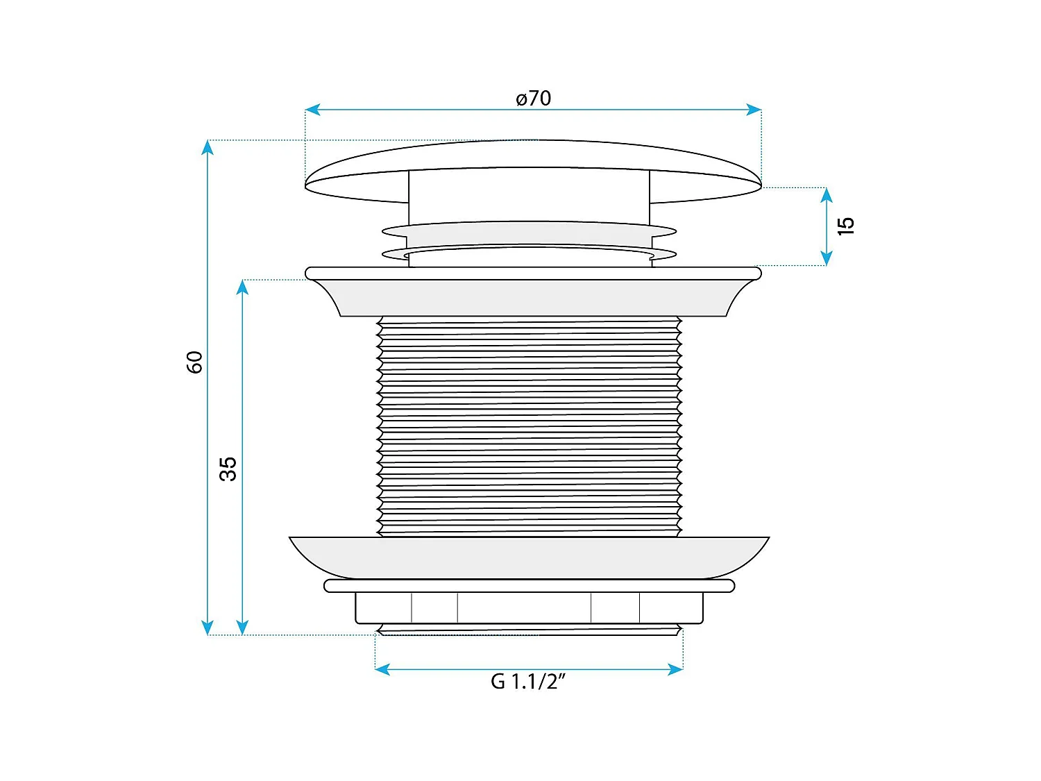 Tampão De Banheira Universal Rea Brush Gold