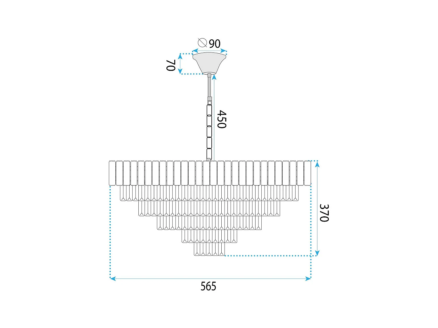 Lampe Suspendue Toolight G058-Cp Gold 60Cm