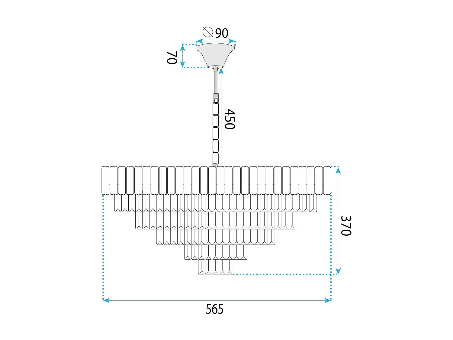 Lampe Suspendue Toolight G058-Cp Gold 60Cm