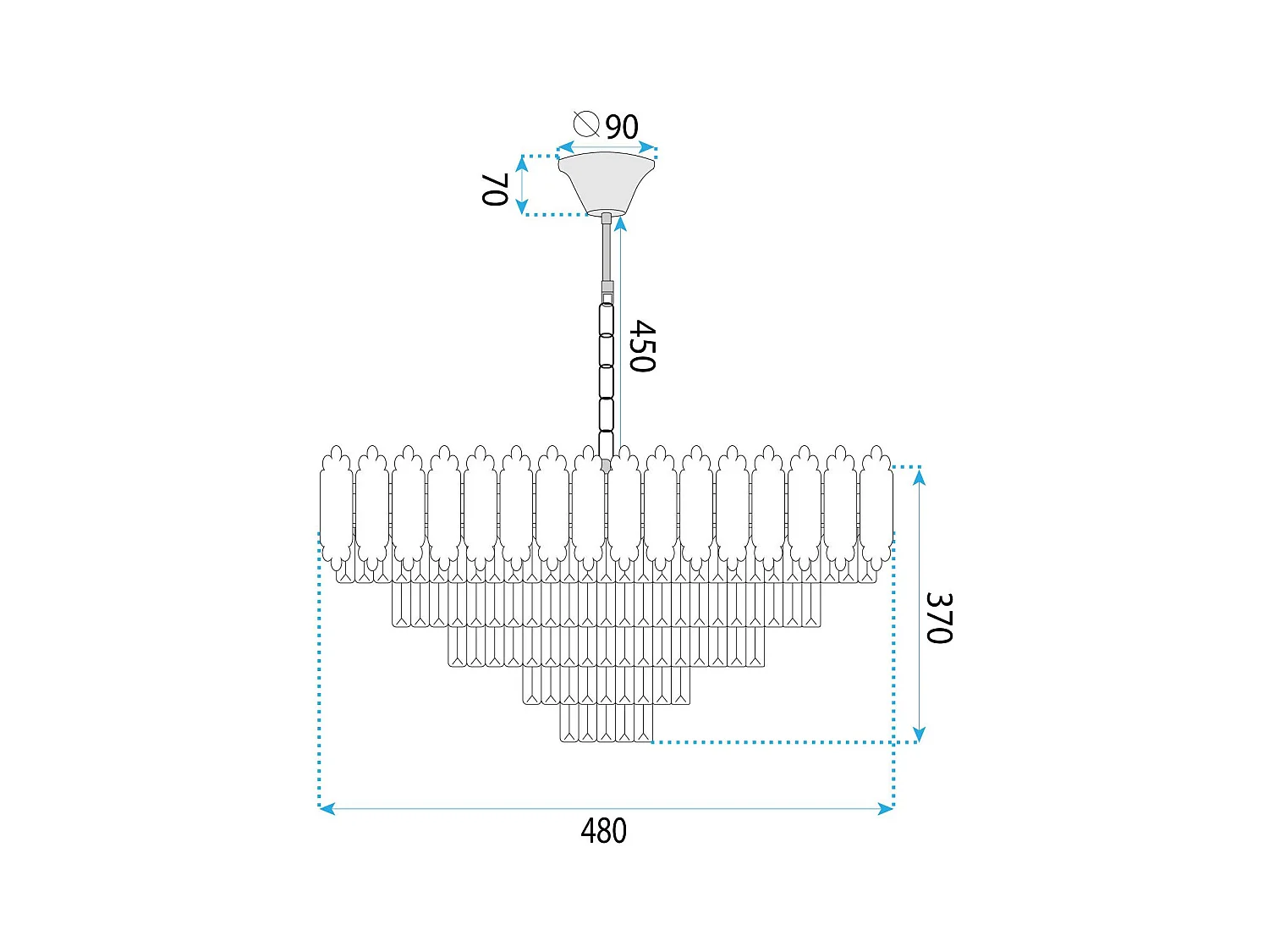 Lampe Suspendue Toolight G057-Cp 50Cm Gold