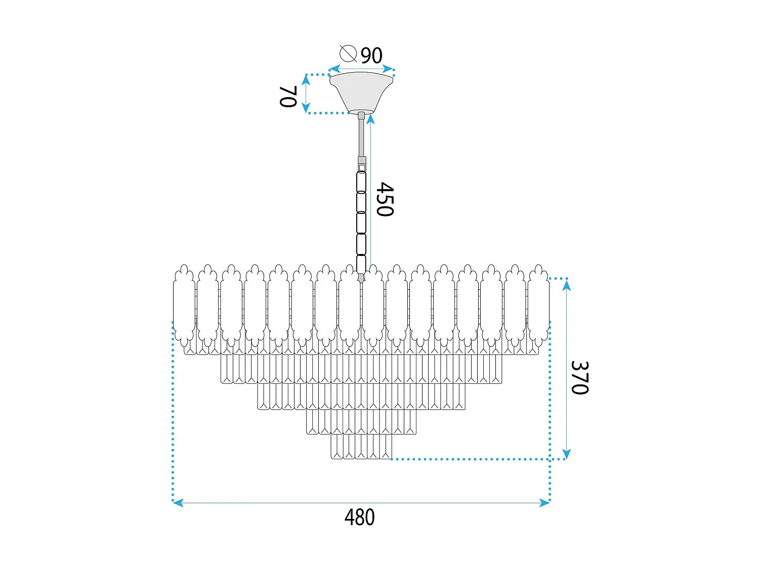 Lampe Suspendue Toolight G057-Cp 50Cm Gold