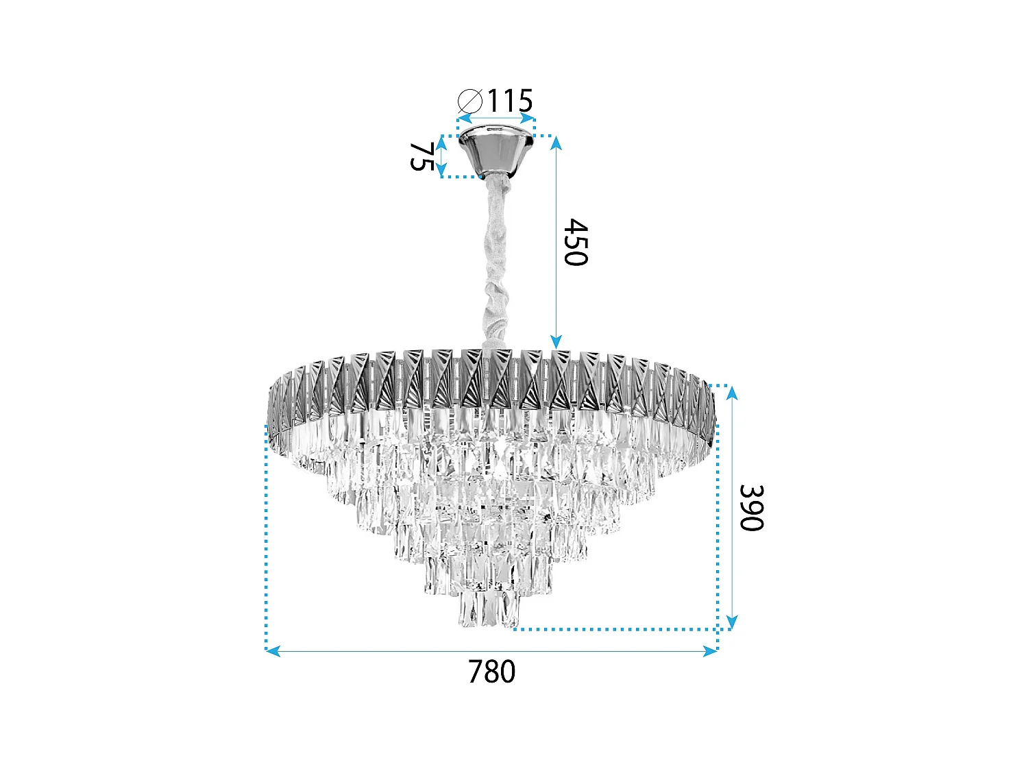 Lampe Suspendue Toolight G061-Cp Gold 80Cm