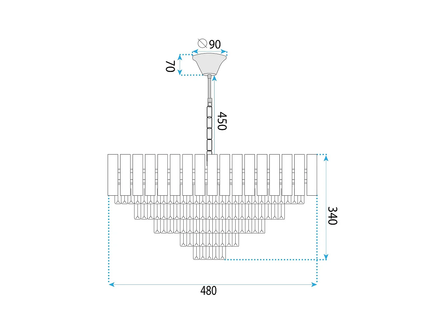 Lampe Suspendue Toolight G056-Cp 50Cm Gold