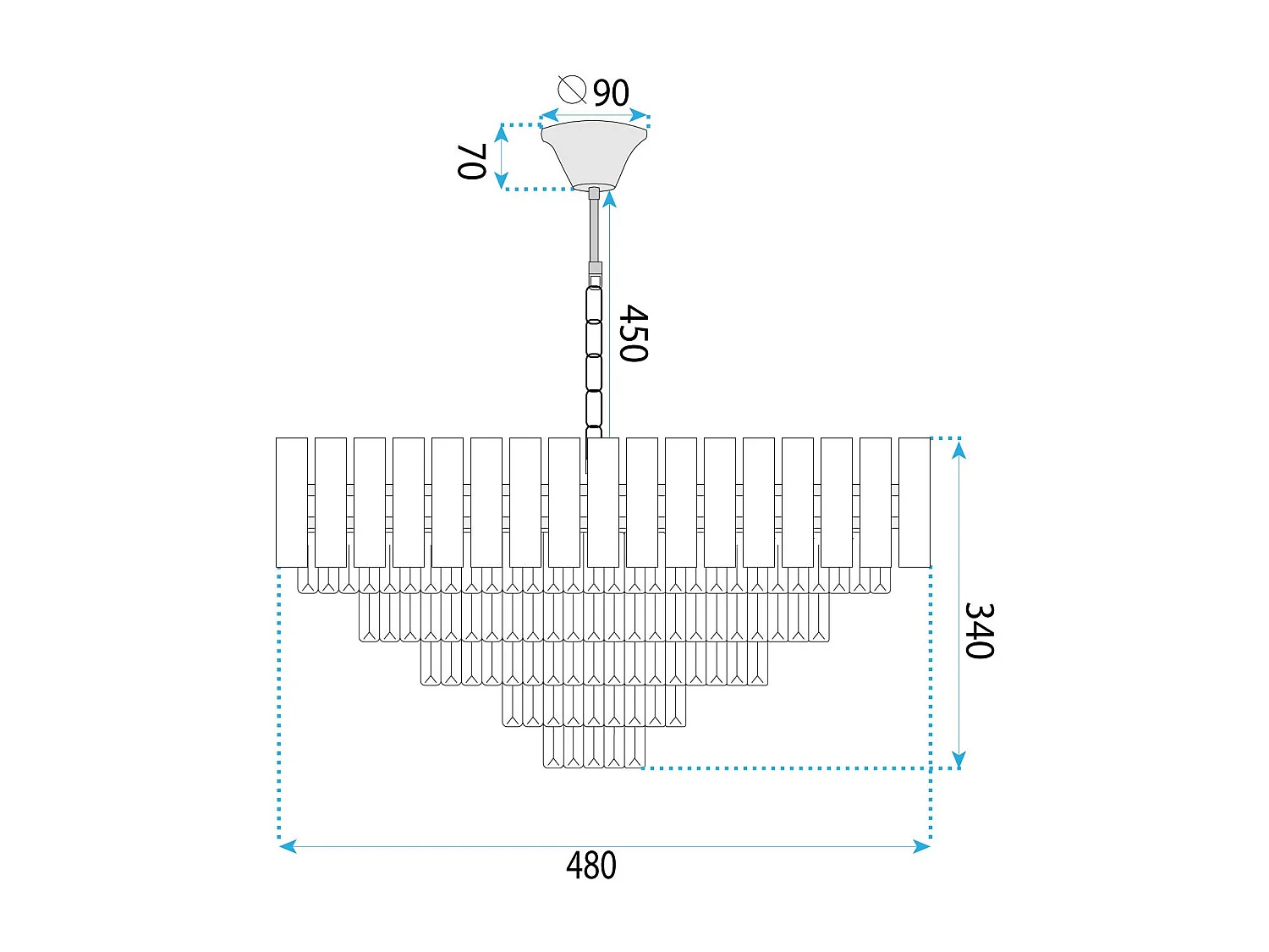 Lampe Suspendue Toolight G056-Cp 50Cm Gold