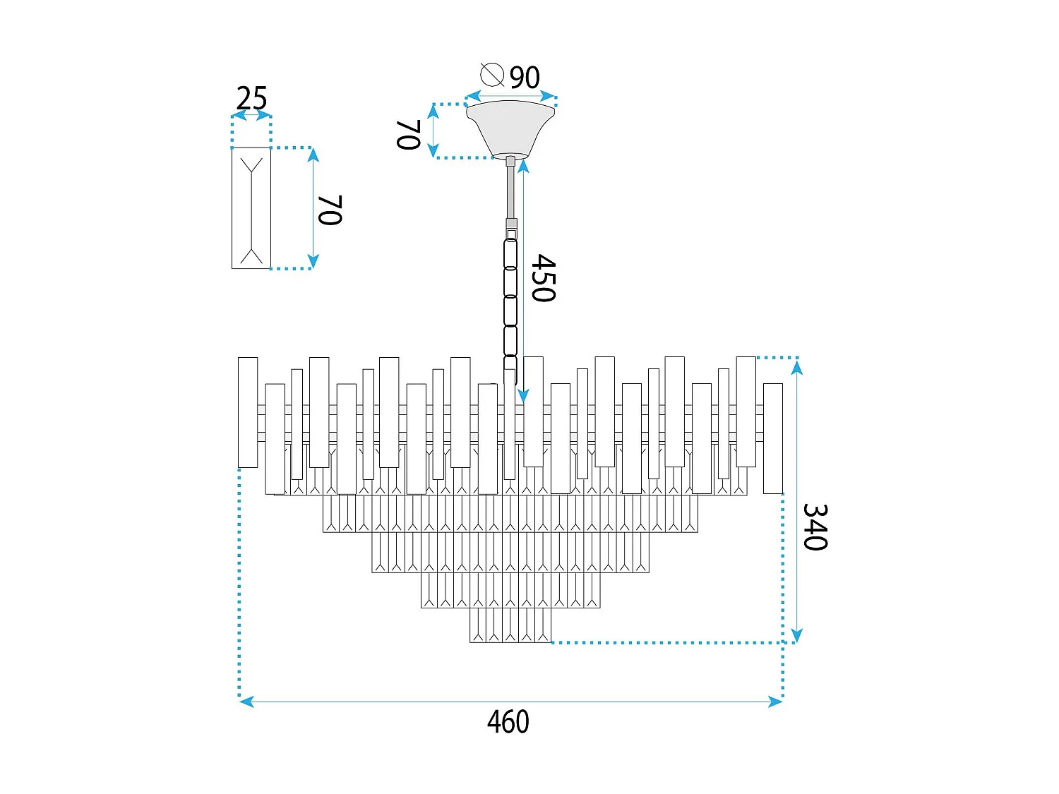 Lampe Suspendue Toolight G050-Cp Gold 50Cm