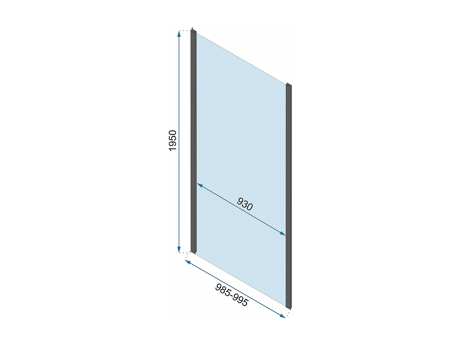 Cabine De Douche Murale Rea Rapid Swing Chrome 100X80