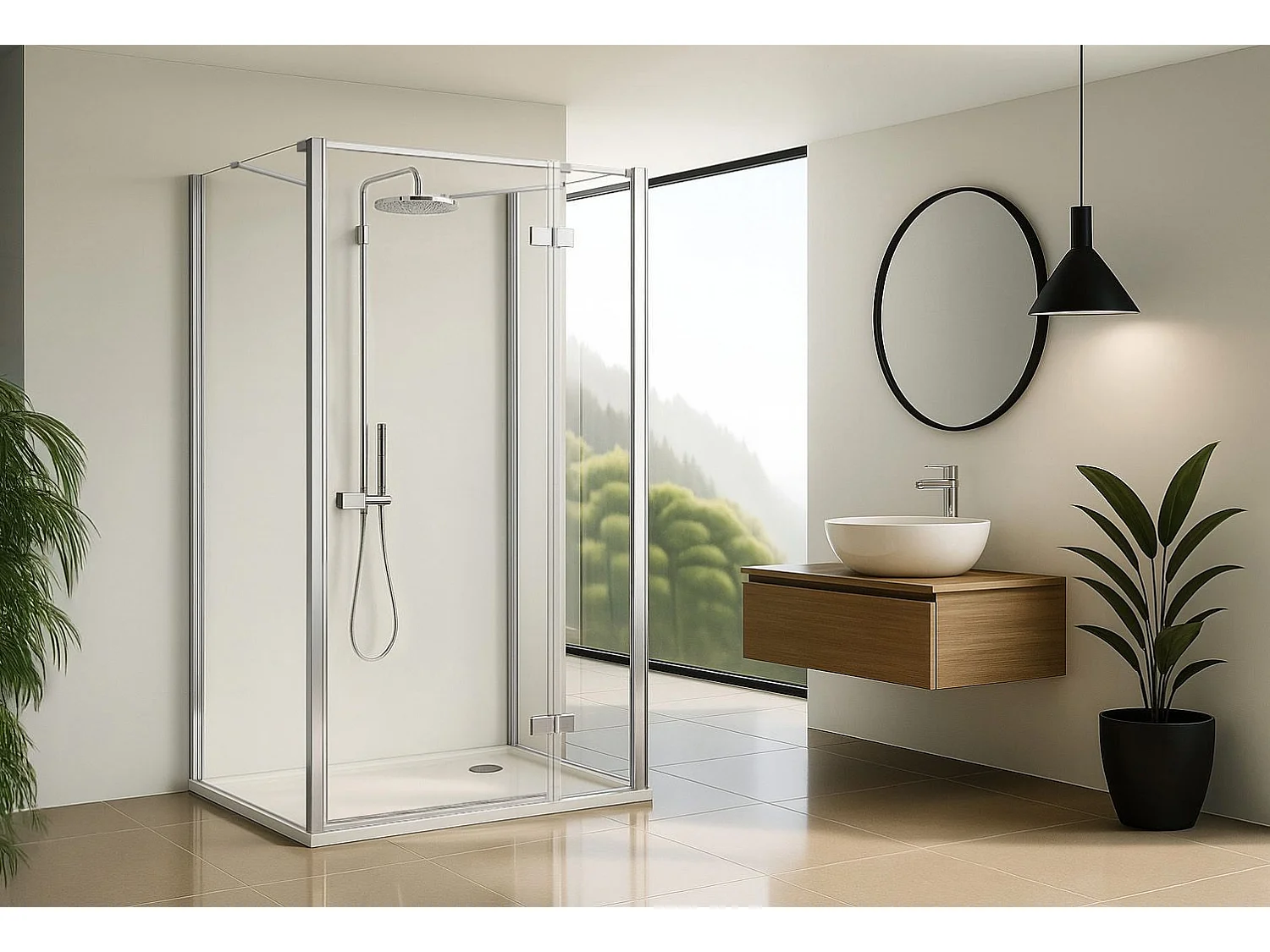 Cabine De Douche Murale Rea Atlas  Chrome 100X100
