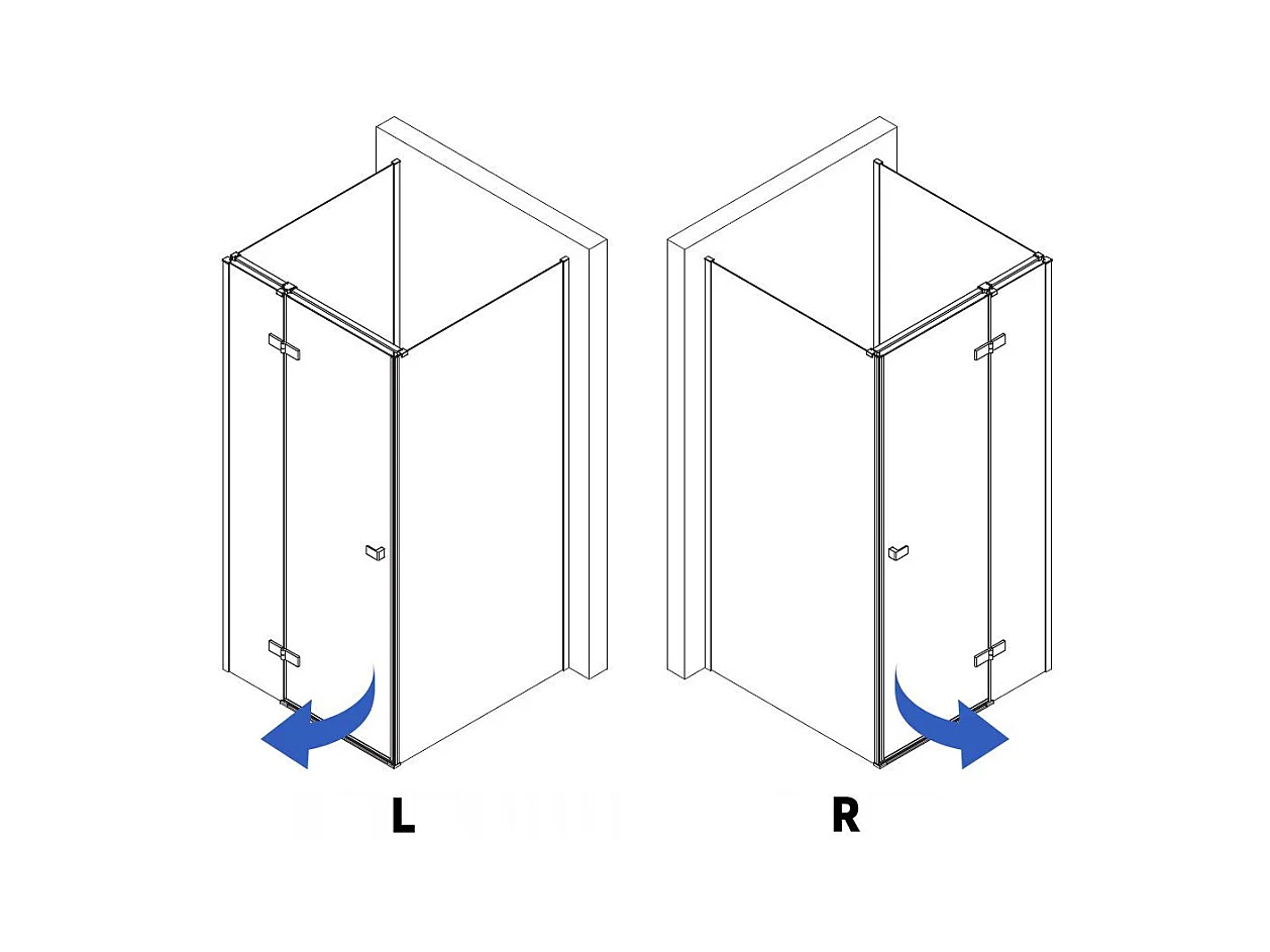 Cabine De Douche Murale Rea Atlas Brush Gold 100X90