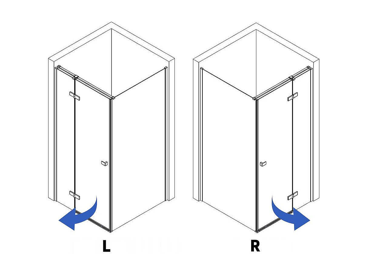 Duschkabine Rea Atlas  Chrome 100X80 Right