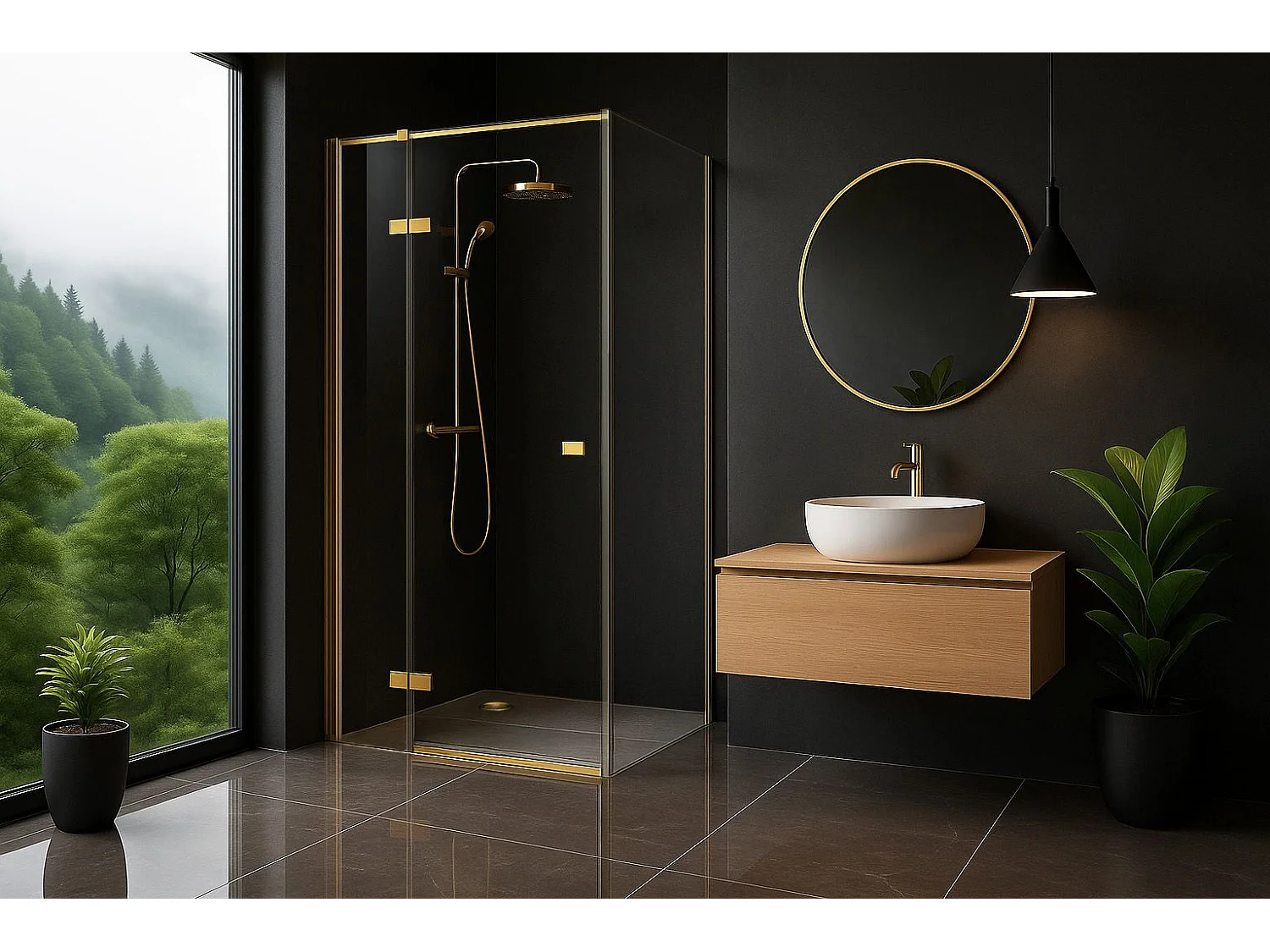 Cabine De Douche Rea Atlas Brush Gold  120X80