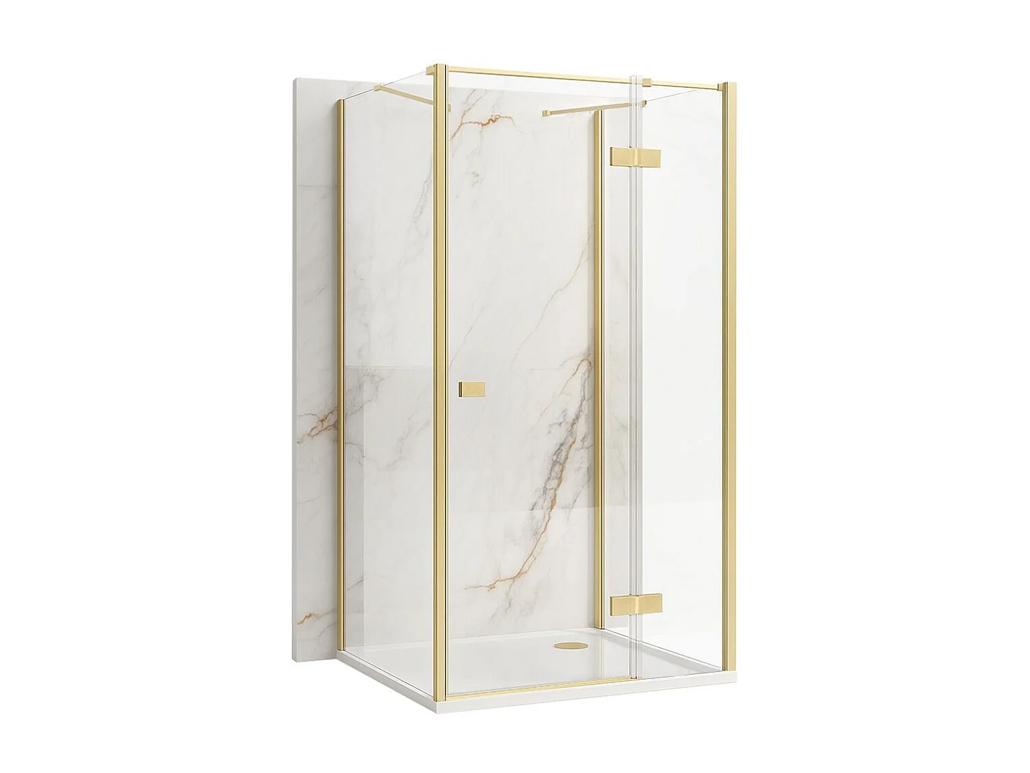 Cabine De Douche Murale Rea Atlas Brush Gold 80X80