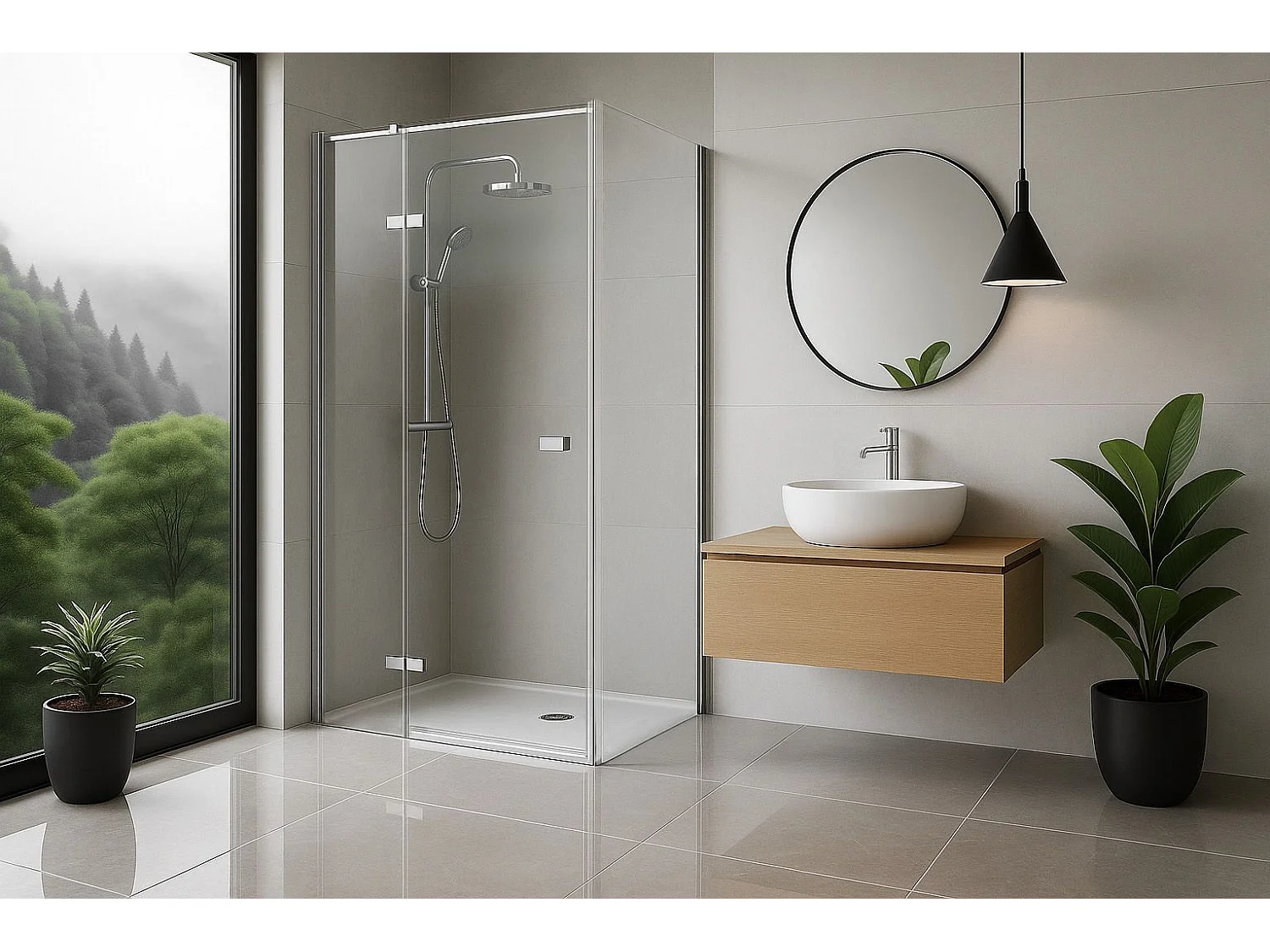Cabine De Douche Rea Atlas  Chrome 90X100