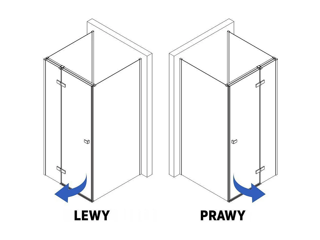Wandgemonteerde Douchecabine Rea Atlas  Chrome 90X90 Right