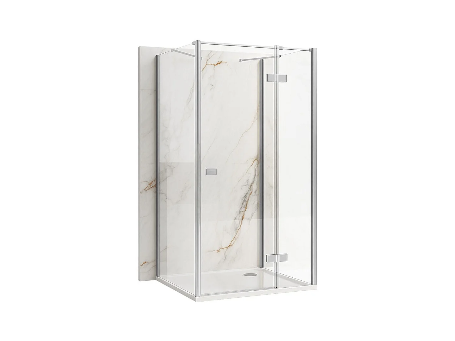Cabine De Douche Murale Rea Atlas  Chrome 80X80