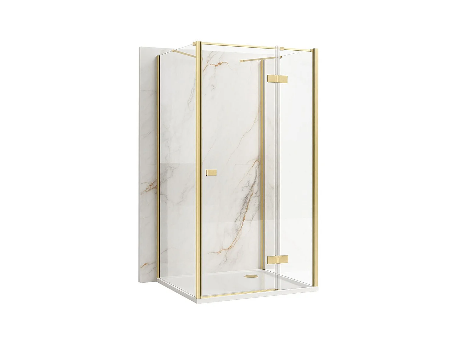 Cabine De Douche Murale Rea Atlas Brush Gold 100X80