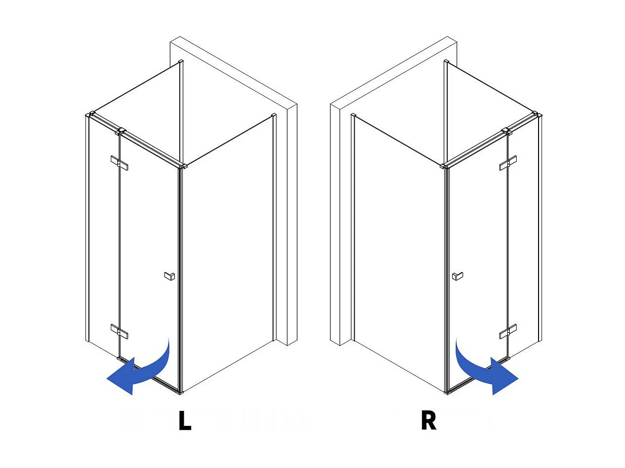 Cabine De Douche Murale Rea Atlas Brush Gold 100X100 Left