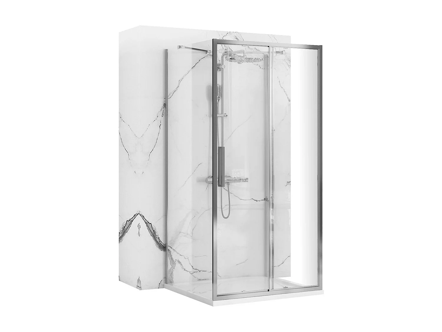 Cabine De Douche Murale Rea Rapid Slide Chrome 120X80