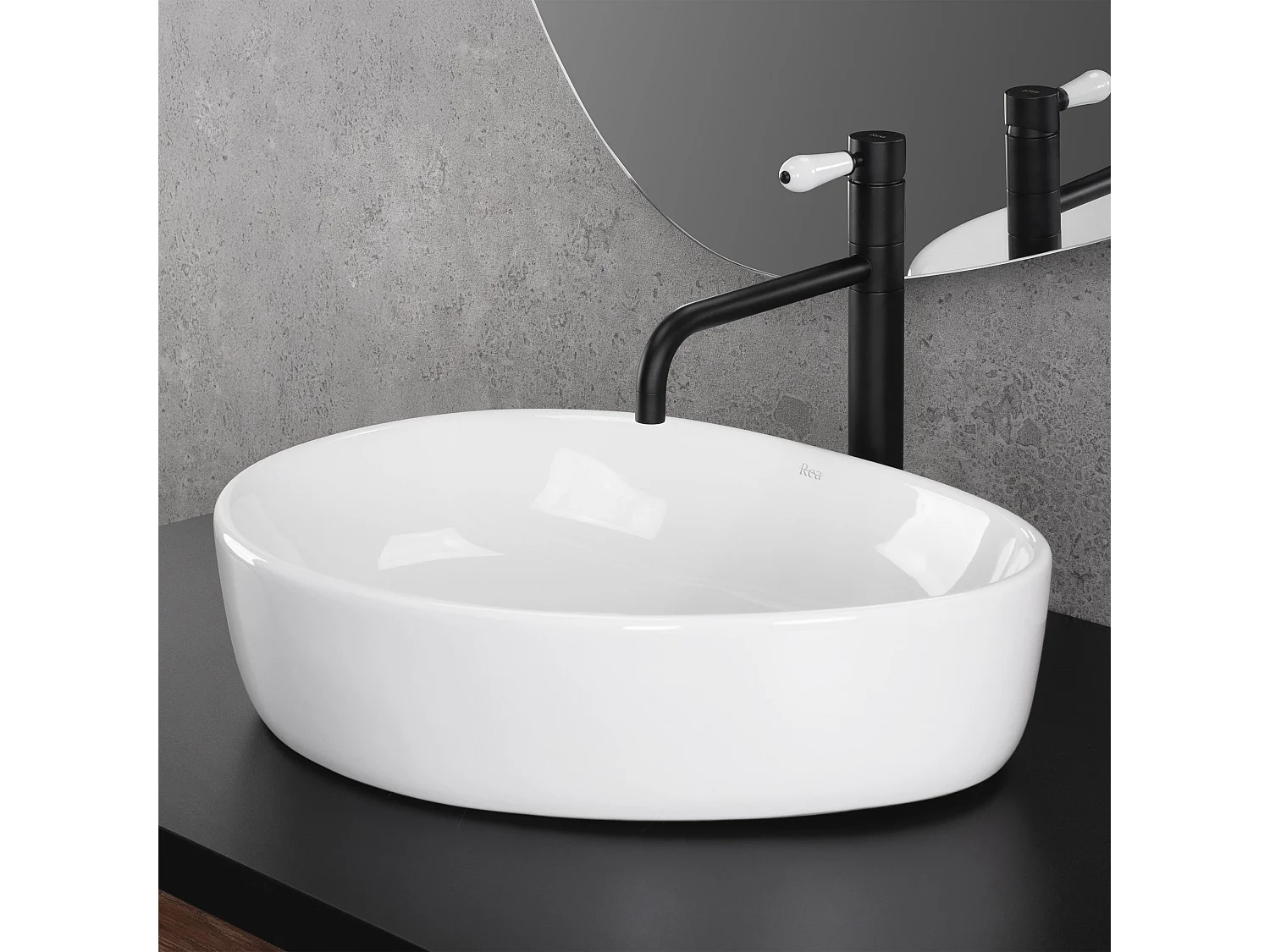 Vasque À Poser Rea Vanila White
