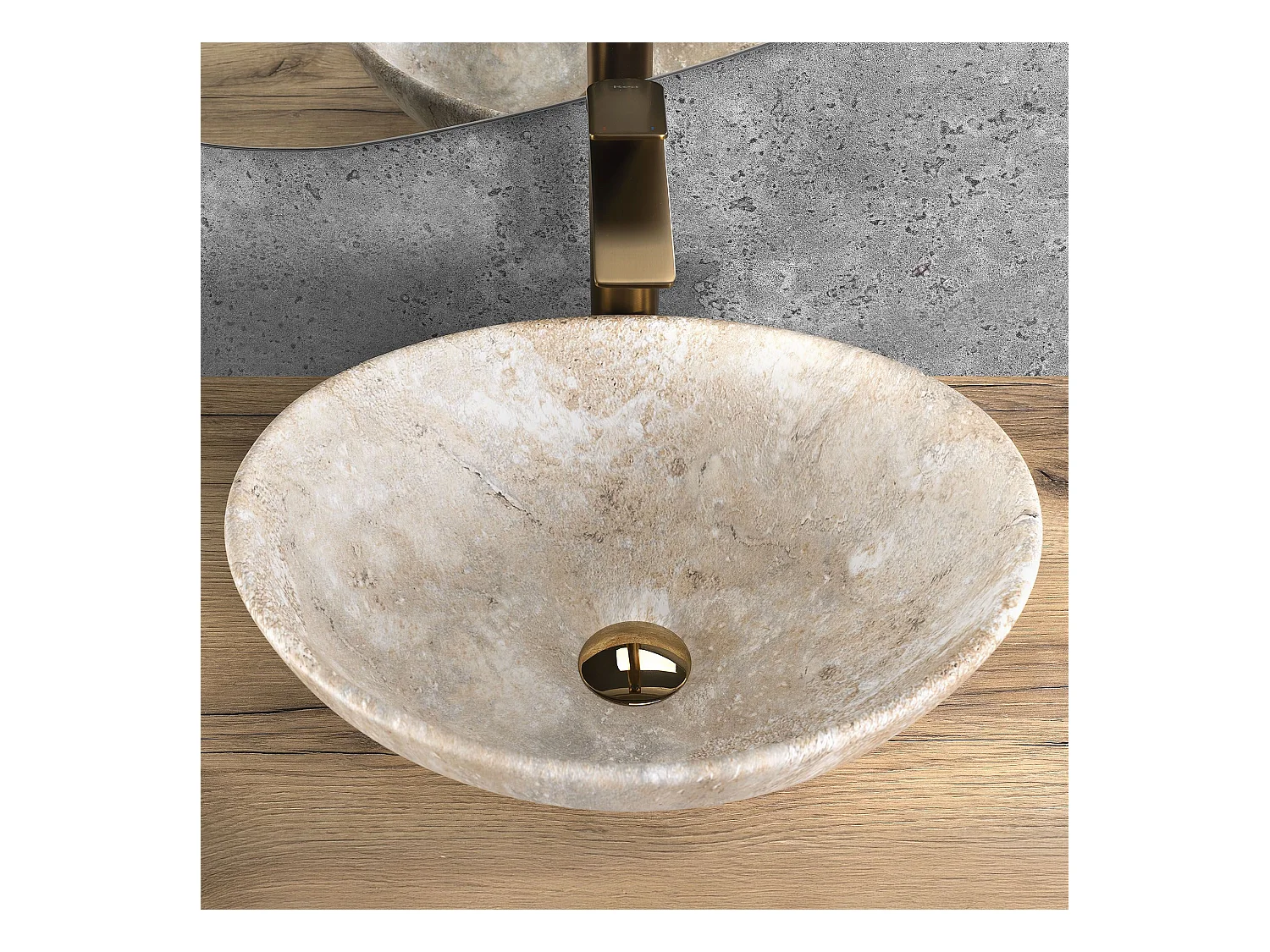 Lavabo Sobre Encimera Rea Sofia Savana Matt Beige