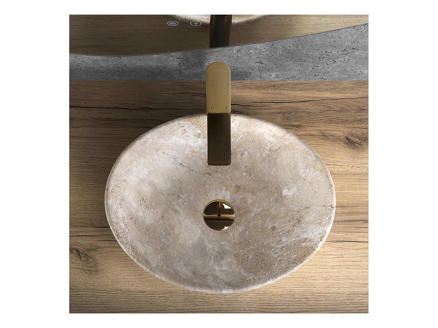 Lavabo Sobre Encimera Rea Sofia Savana Matt Beige