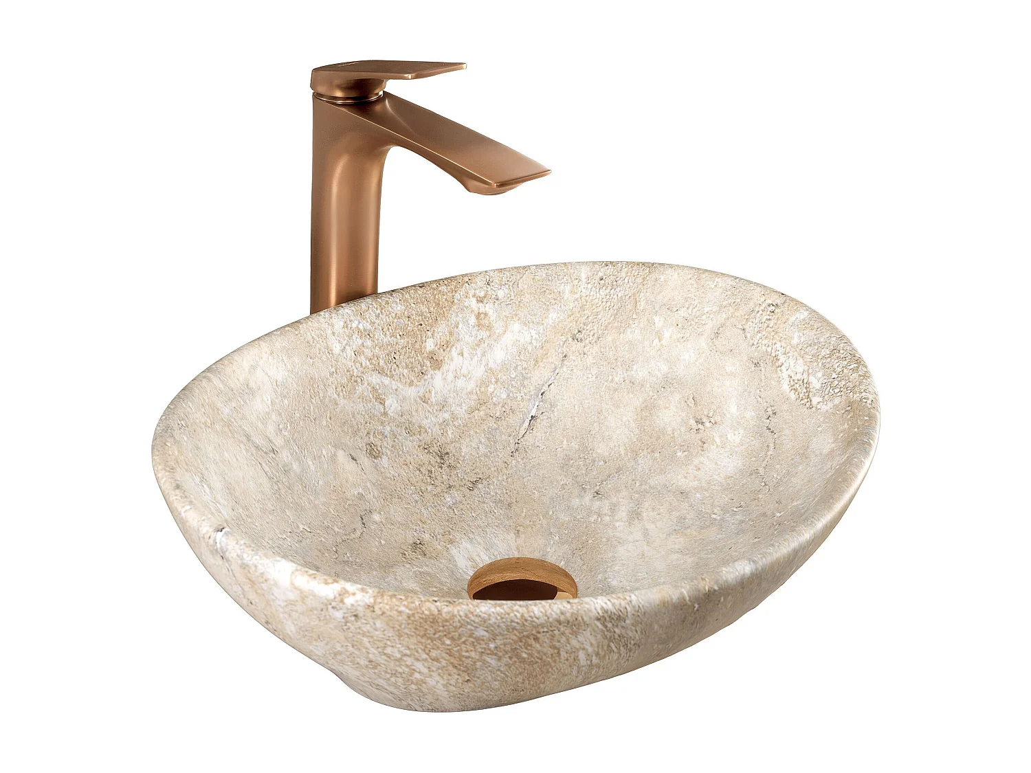Lavabo Da Appoggio Rea Sofia Savana Matt Beige