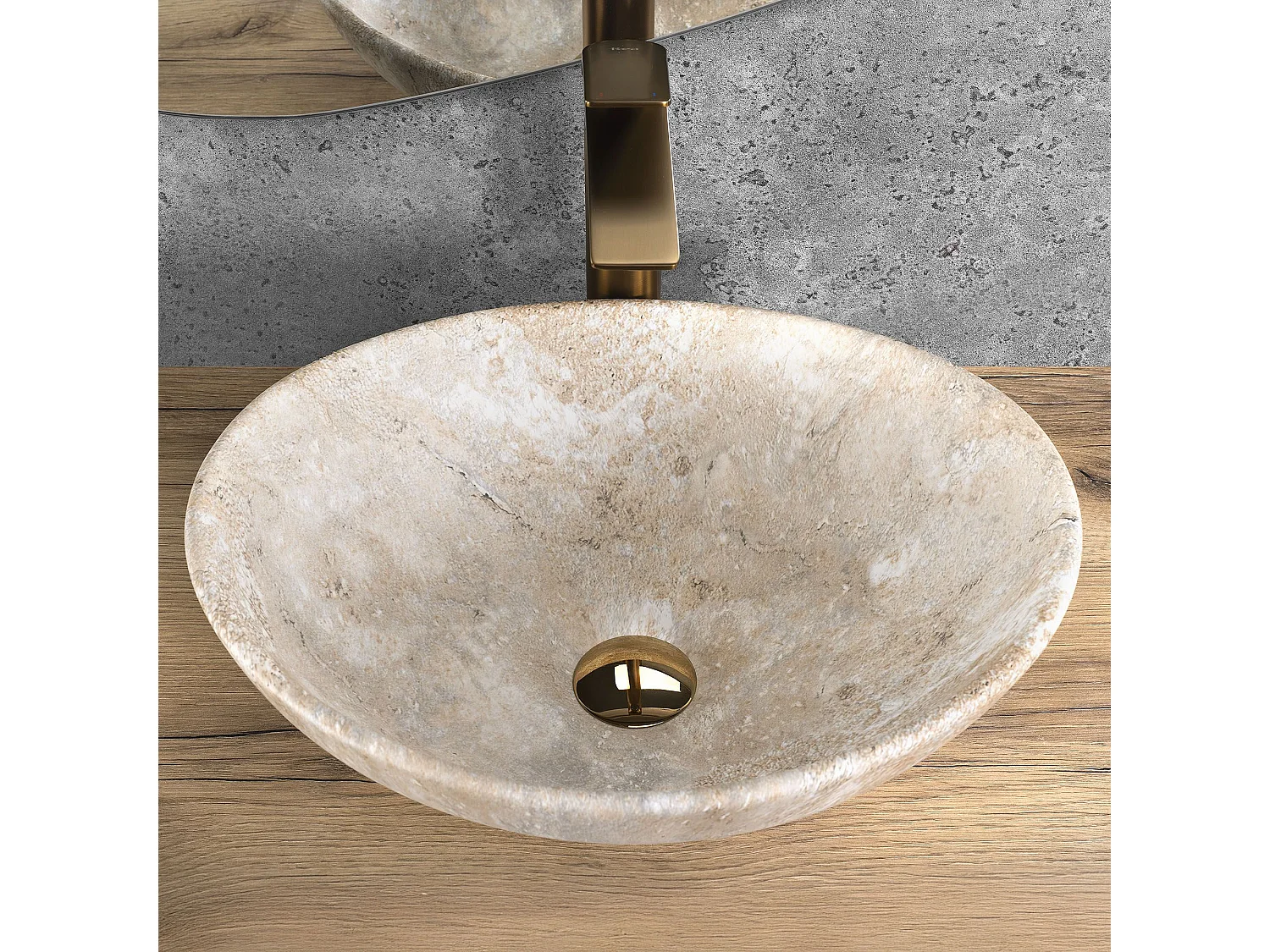 Lavabo Da Appoggio Rea Sofia Savana Matt Beige