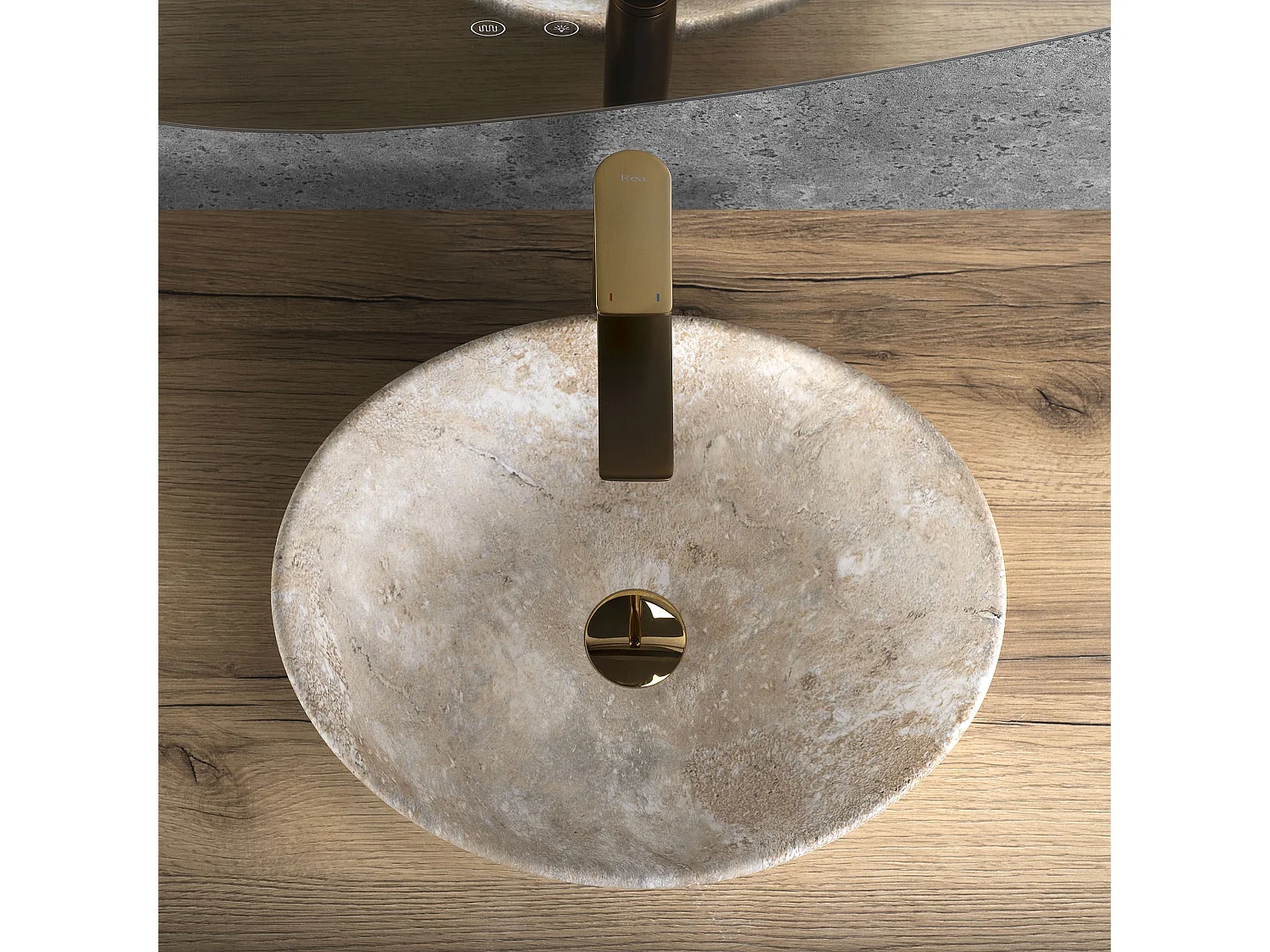 Lavabo Da Appoggio Rea Sofia Savana Matt Beige