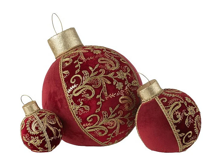 Bola decorativa de poliresina roja 15x15x22 cm