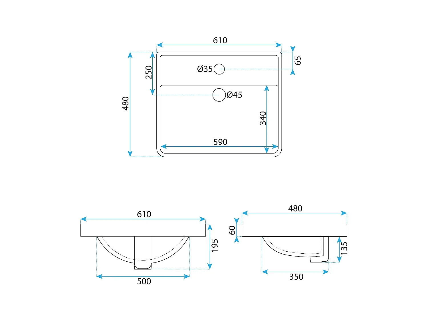 Vasque À Encastrer Rea Alisha White