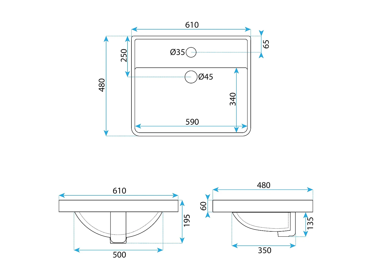 Vasque À Encastrer Rea Alisha White