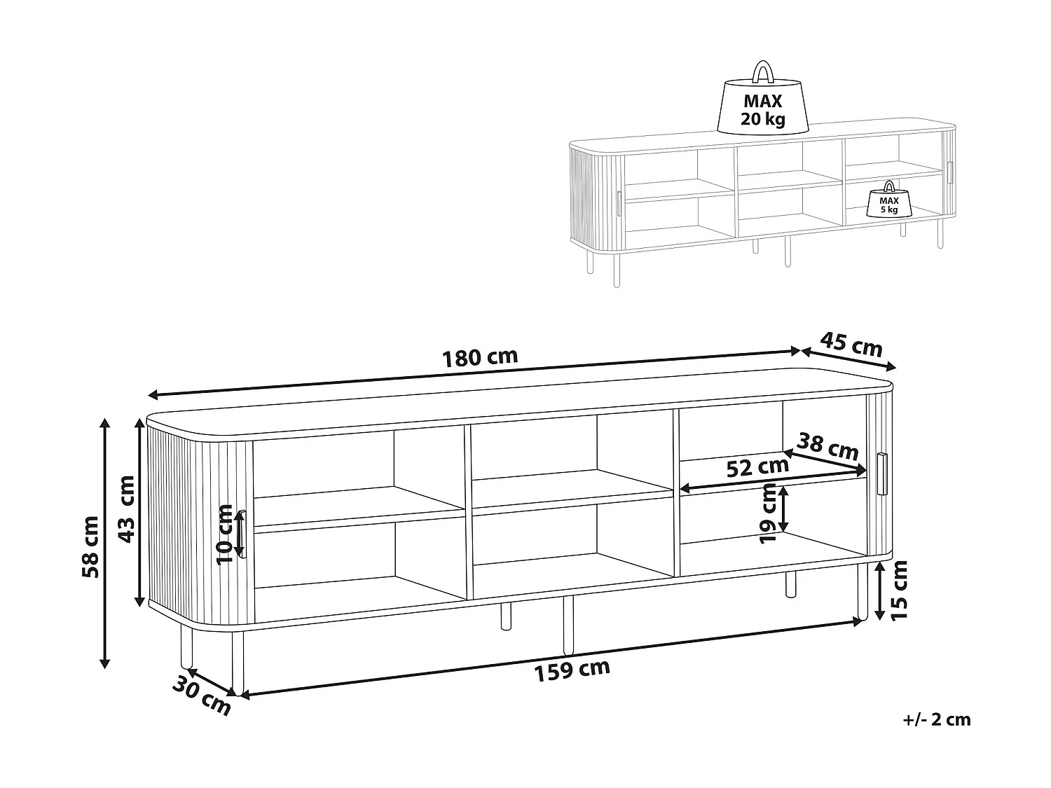 Meuble TV BRADLEY Noir