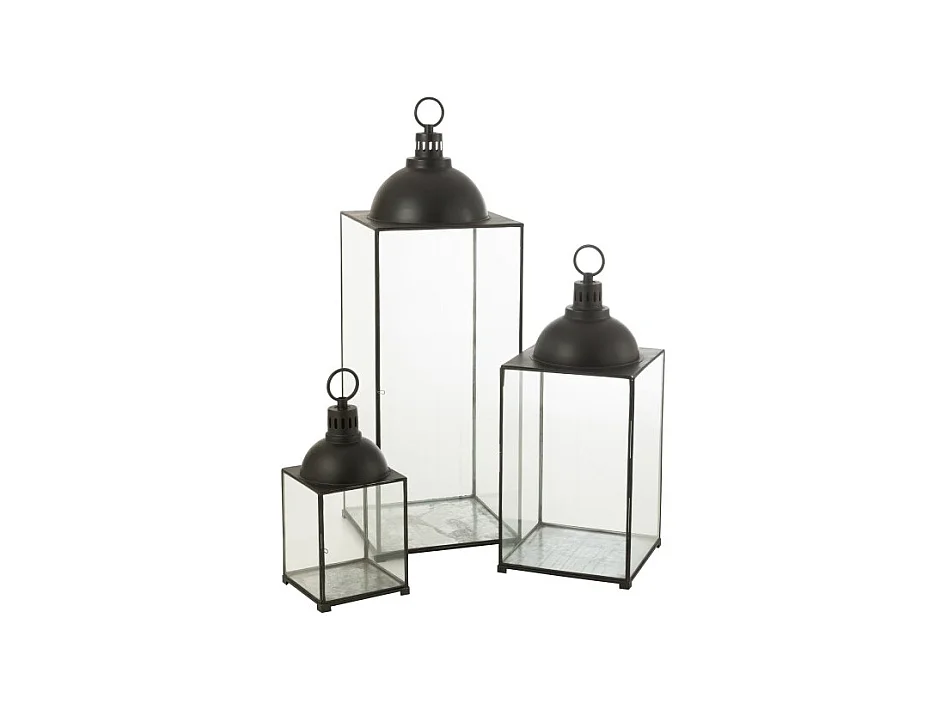 Farol metal negro 41x41x121cm