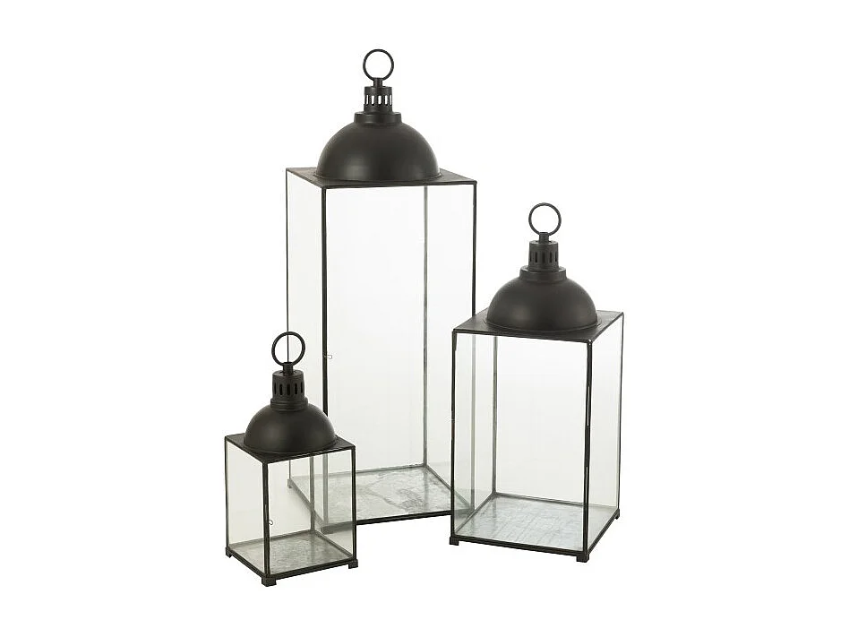 Farol metal negro 41x41x121cm
