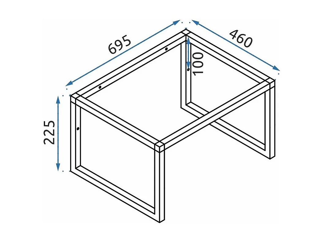 Lavabo À Poser En Conglomérat + Cadre Rea Goya Black 70 Rectangle