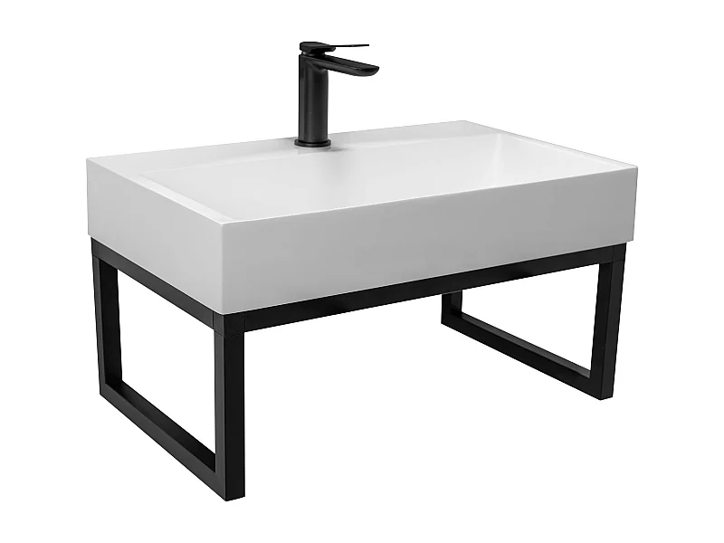 Aanrechtblad Conglomeraat Wastafel + Frame Rea Goya White 50 Rectangle