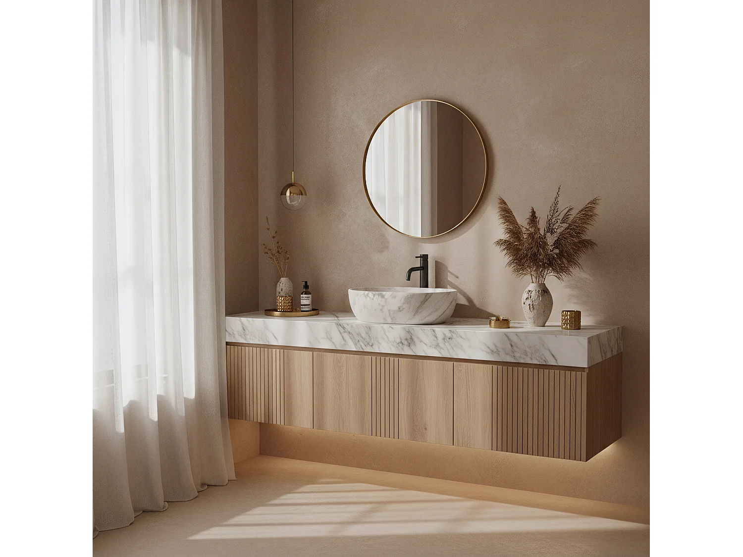 Vasque À Poser Rea Amelia Ash Matt Beige