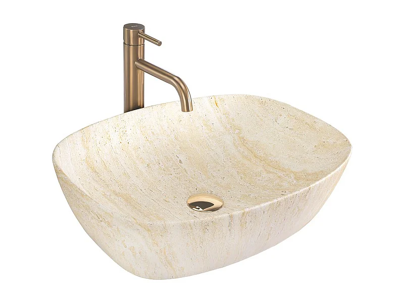 Vasque À Poser Rea Freja Travertine Matt Beige