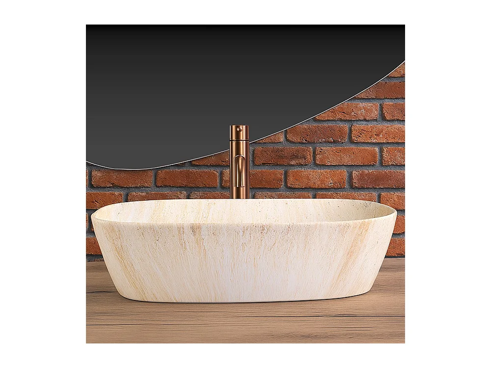 Vasque À Poser Rea Freja Travertine Matt Beige