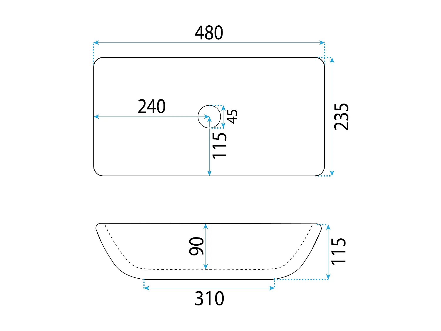Vasque À Poser Rea Maria White