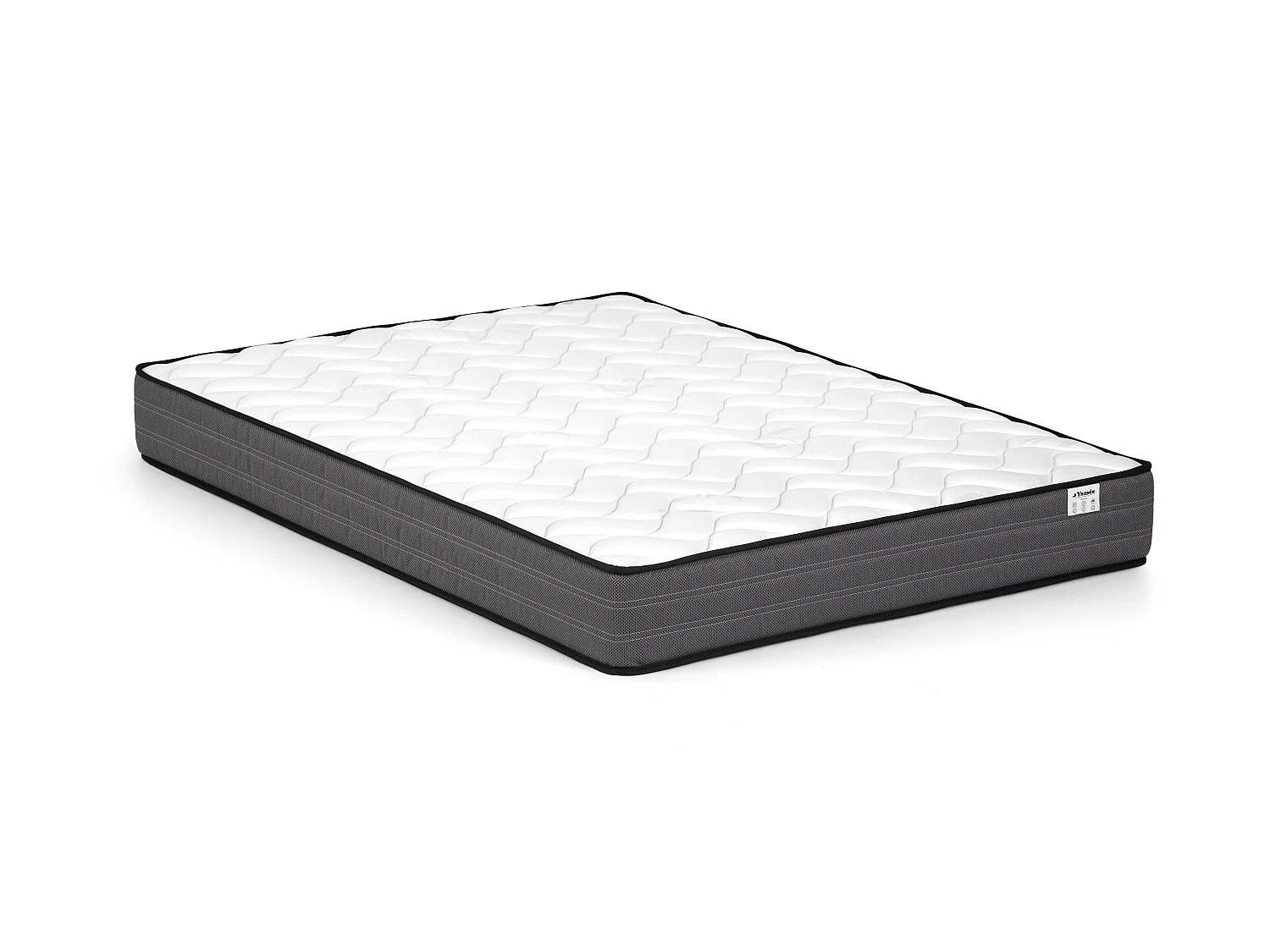 Bed met opbergruimte en afneembare hoes + Matras 180 x 200 cm - Stof - Beige - TENESE
