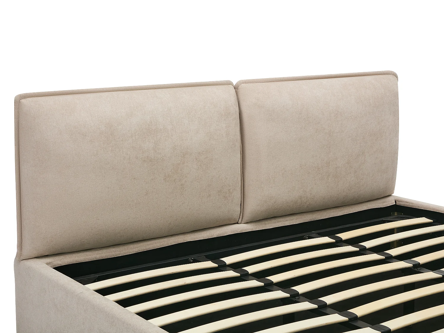 Lit coffre déhoussable 180 x 200 cm - Tissu - Beige + Matelas - TENESE