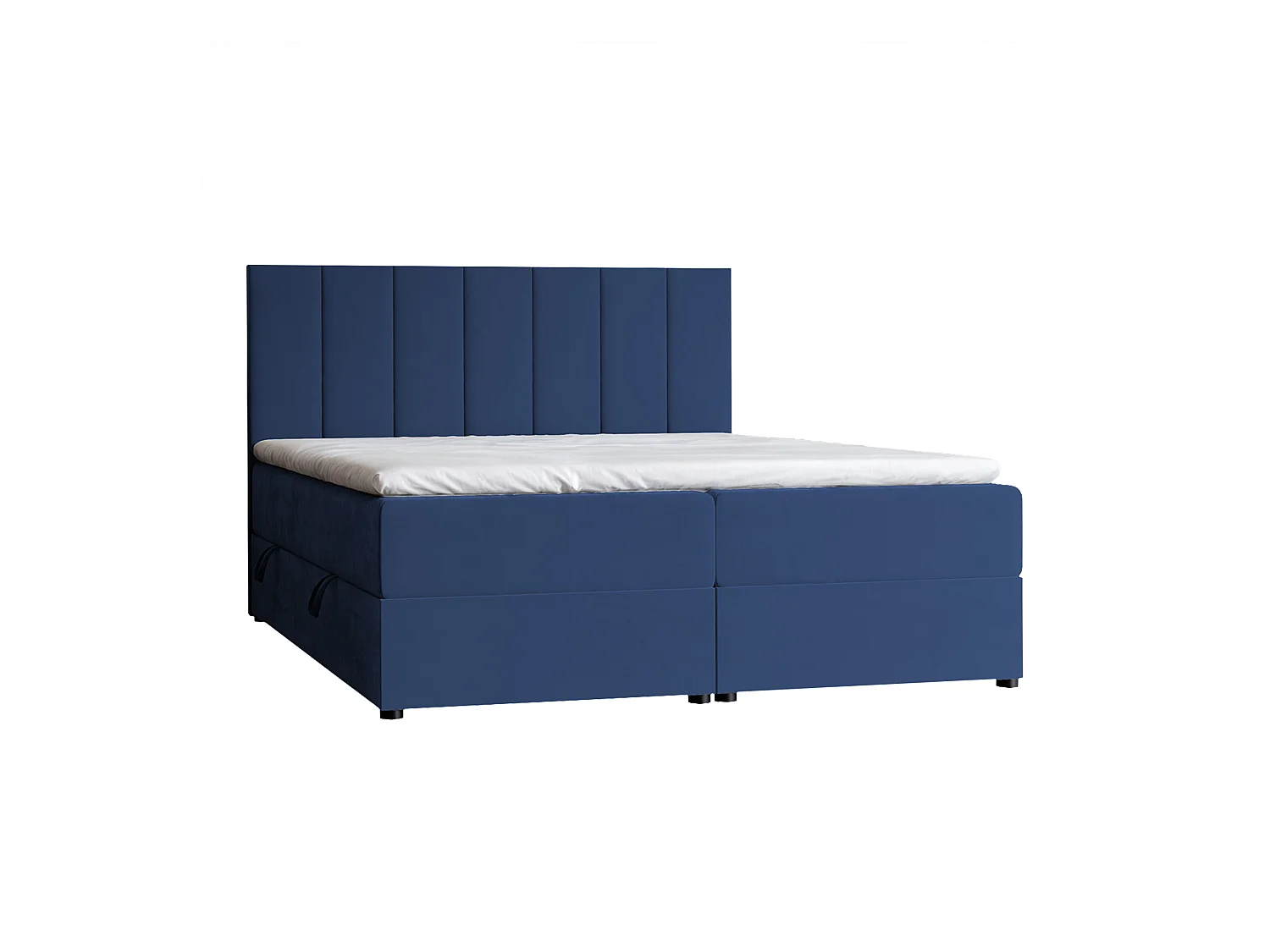 Lit continental rembourré avec surmatelas, bleu - 120x200 - ZELTO