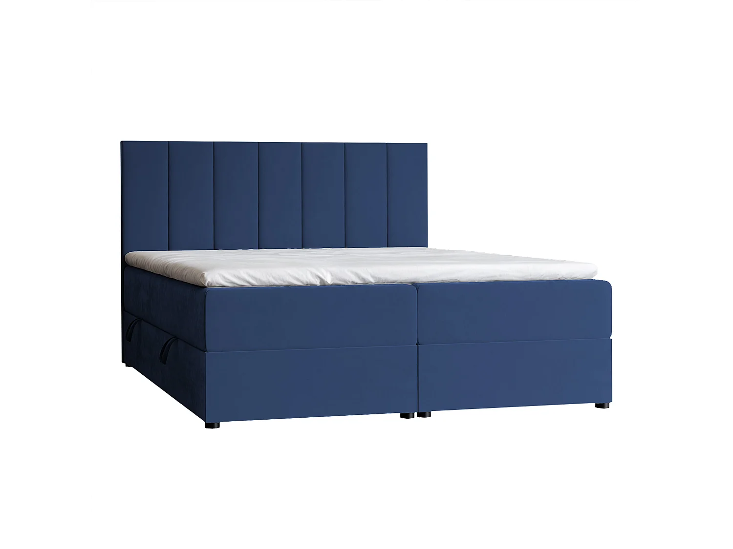 Lit continental rembourré avec surmatelas, bleu - 160x200 - ZELTO