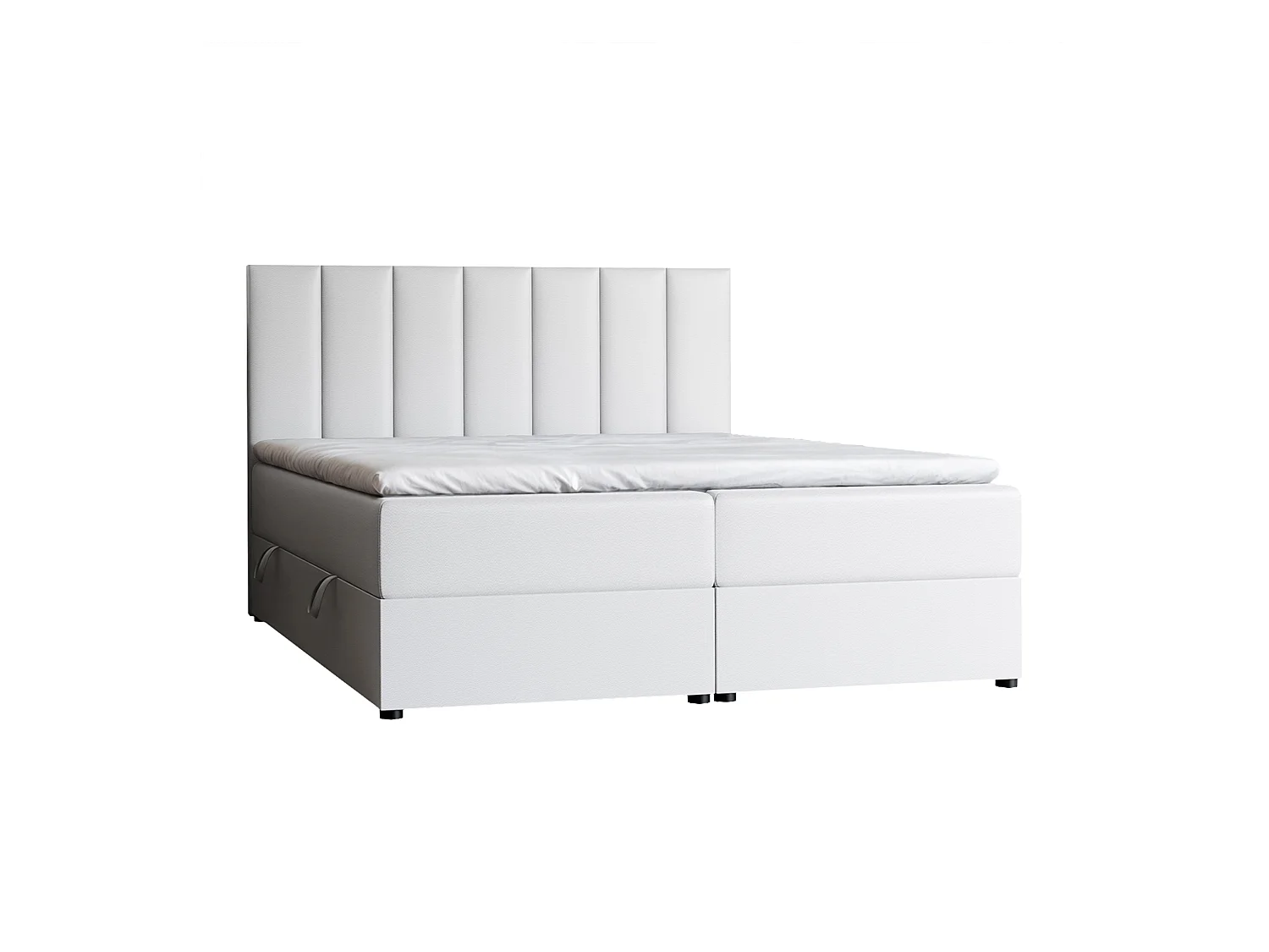 Lit continental rembourré avec surmatelas, blanc  - 160x200 - ZELTO